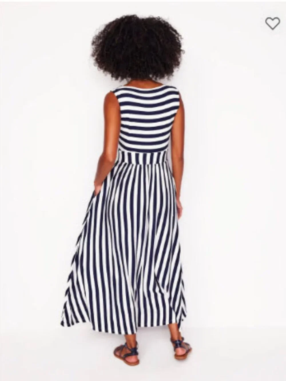 Boden Olympia Jersey Maxi Dress Navy White 16-18R - Picture 2 of 10